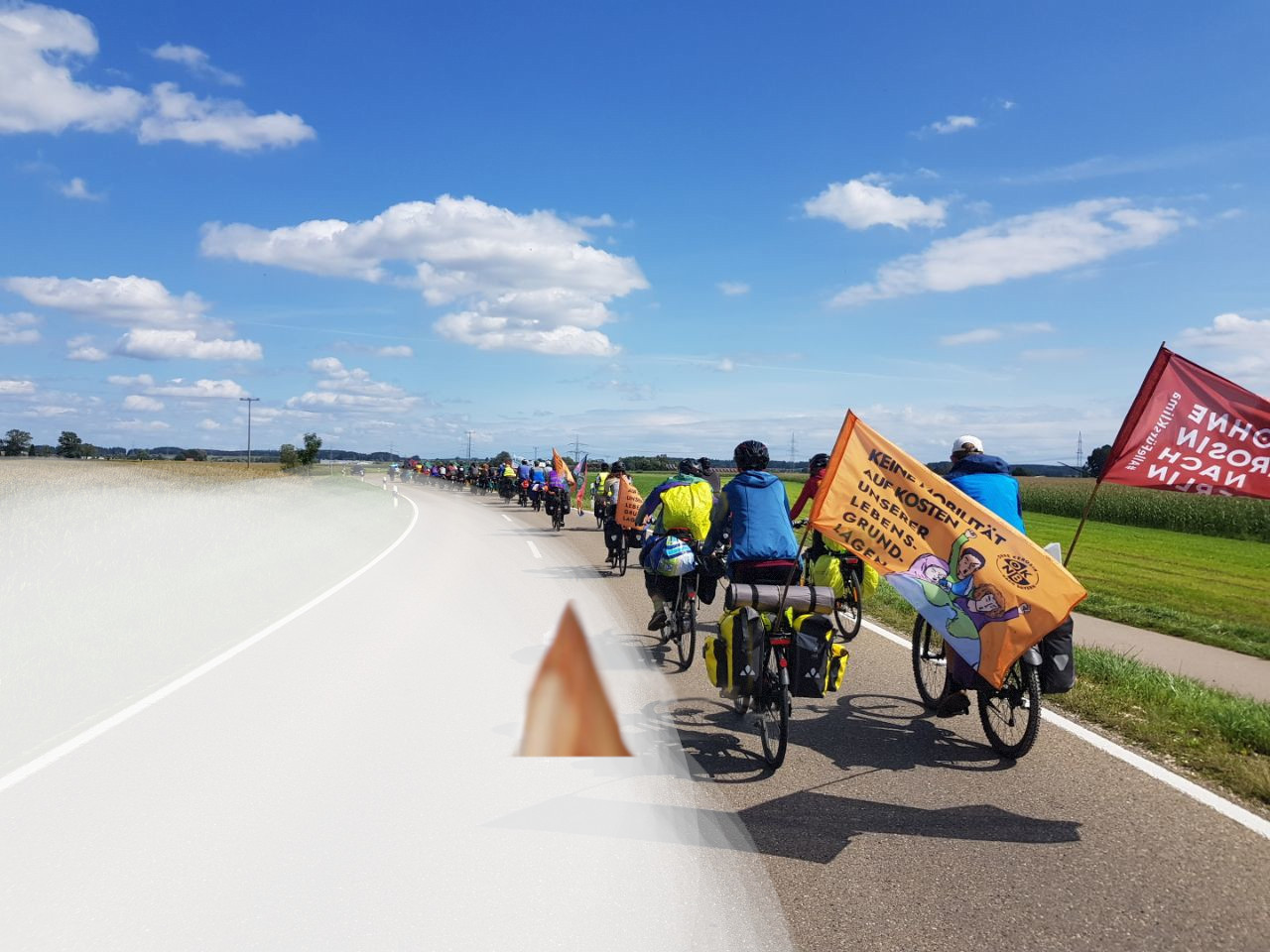 Protest for democracy and climate justice bike